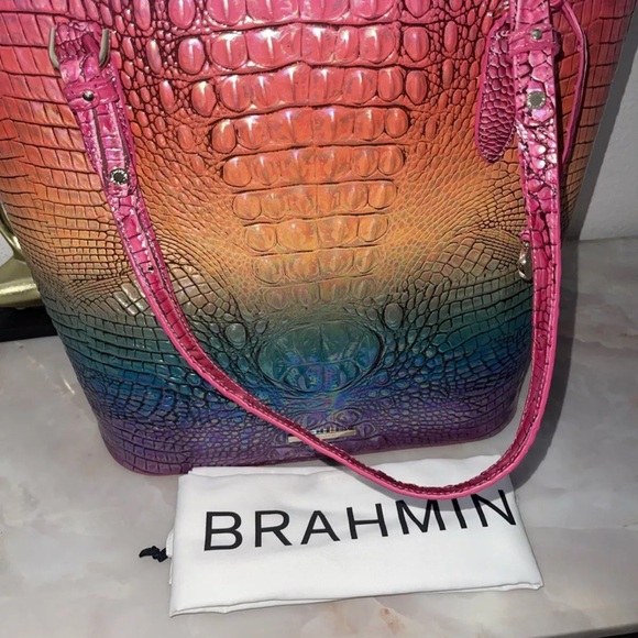 Brahmin Ombre Melbourne Collection Ezra Horizon Extra Large Tote Bag - Picture 6 of 12